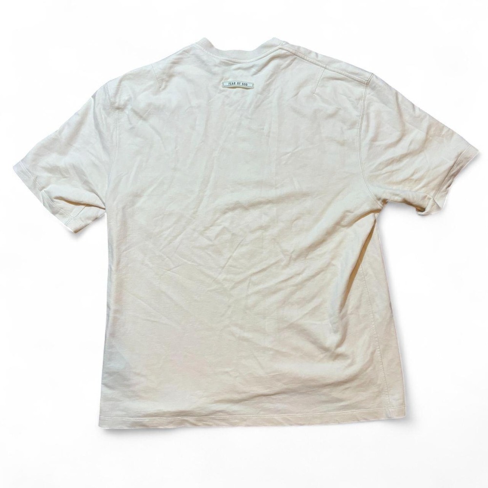 Fear of God Essentials Half Zip Short Sleeve Sweatshirt Cream Mens Large